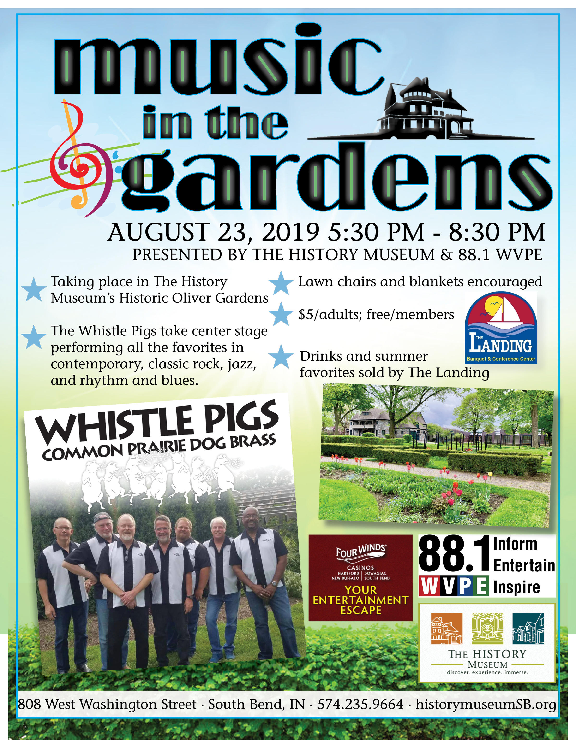 Join WVPE For Music In Gardens - The Final Summer Event In The Winds Entertainment Series |
