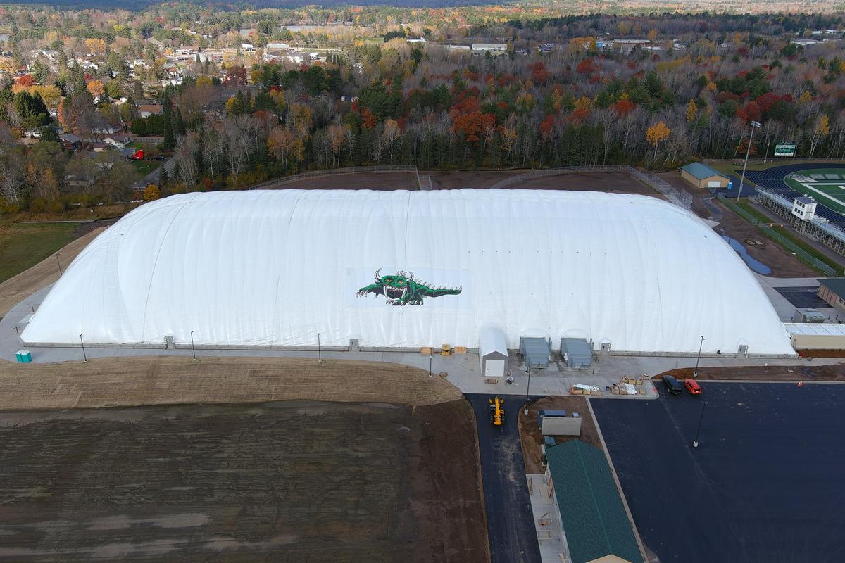 Rhinelander Dome Goes Up as Construction Enters Final Phase WXPR
