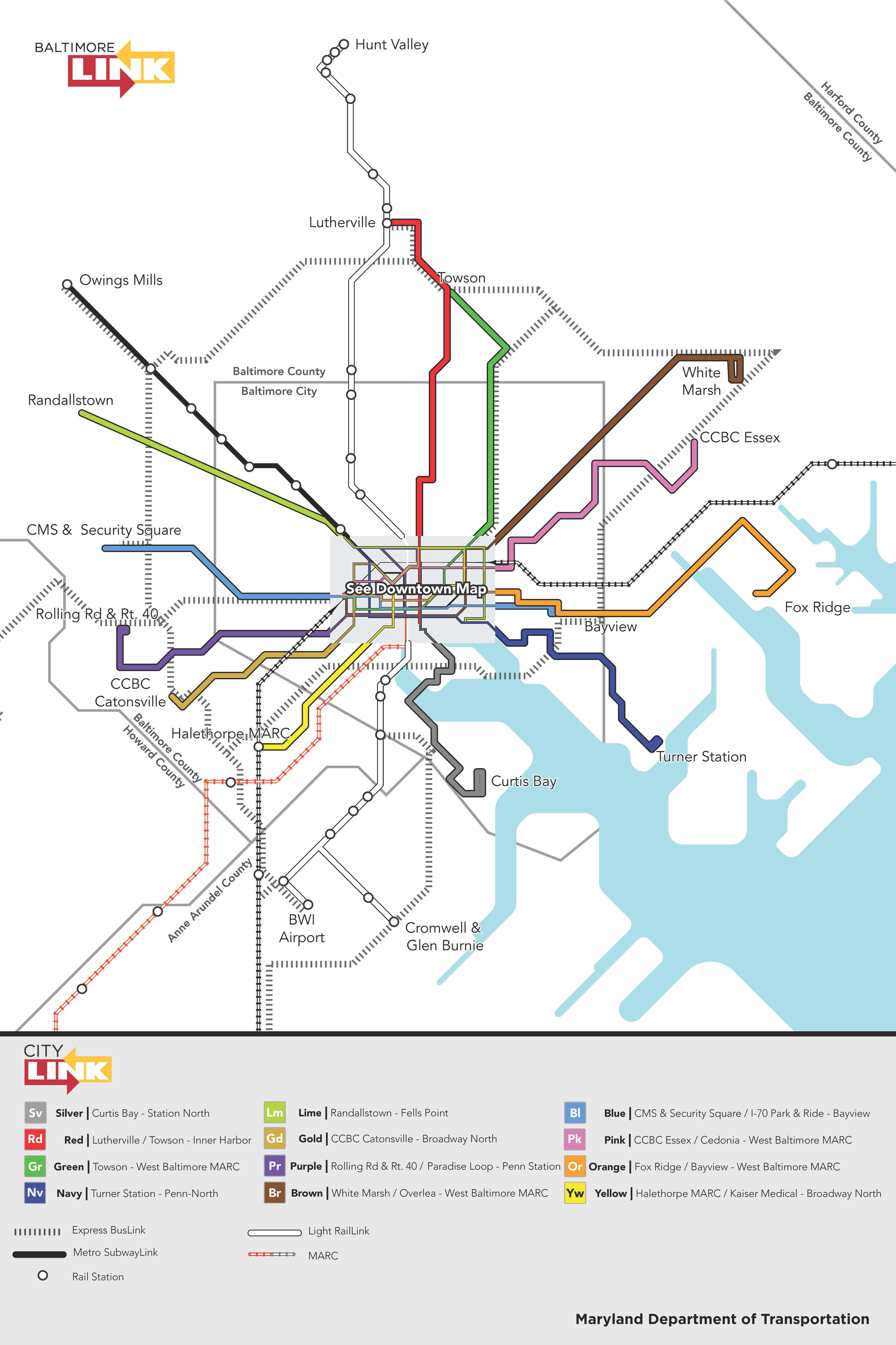 Baltimore City Bus Map Hogan Links Baltimore To His Transit Plan | WYPR